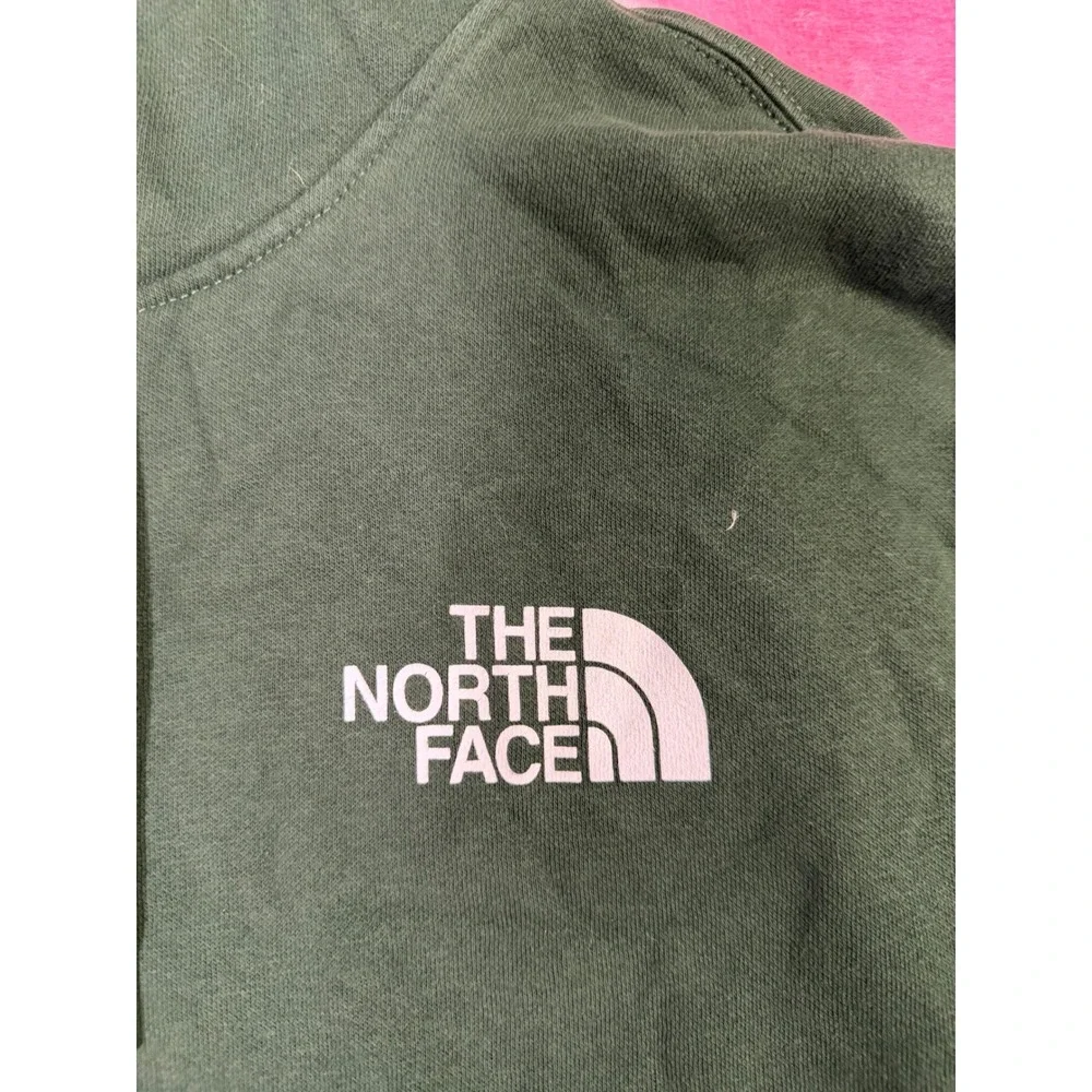 The North Face Mens Green Graphic Pullover Hoodie Never Stop Exploring Large